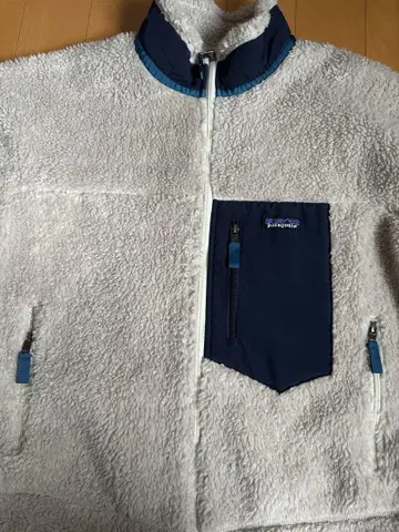 Patagonia 플리스 자켓 L 사이즈 화이트/네이비