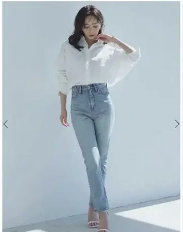 anuans 슬림 스트레이트 데님 라이트 블루