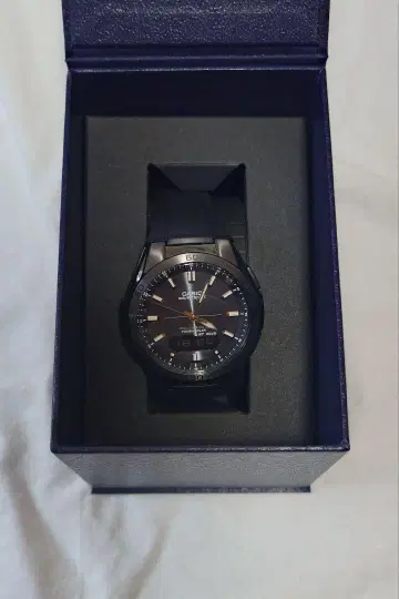 CASIO 카시오 손목시계 웨이브 셉터 전파 솔라 블랙