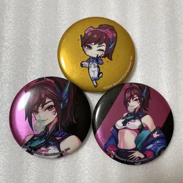 오버워치 레드 도쿄 타워 캔뱃지 D.VA 3개 세트