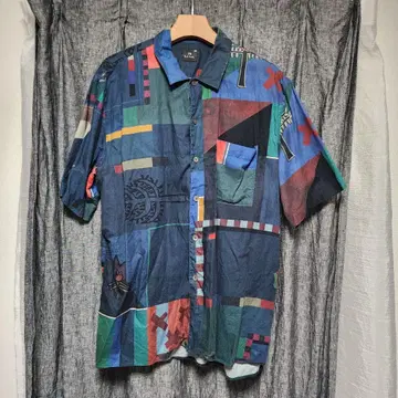 폴 스미스 AFRICAN FLAG 프린트 반팔 셔츠 2XL