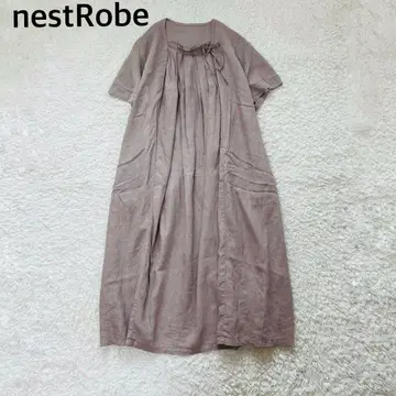 네스트로브 nestRobe 제품 염색 린넨 원피스 프론트 개더링