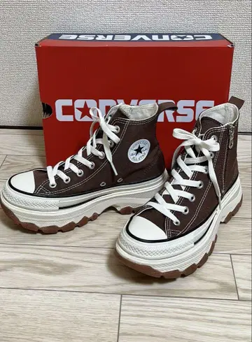 CONVERSE 브라운 통굽 하이컷 스니커즈