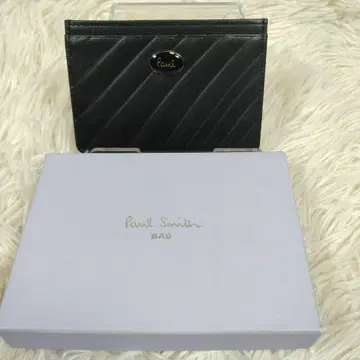 새상품급 PAULSMITH 박스 포함 가죽 카드 케이스 패스 케이스 블랙