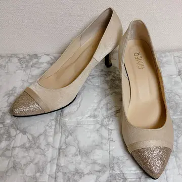 AIMER 하이힐 스틸레토 베이지 글리터 M 23.5cm