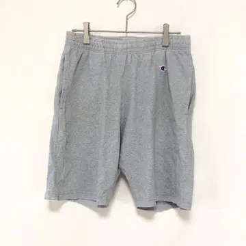 챔피온 그레이 L 반바지 마크 부착 포켓 허리밴딩