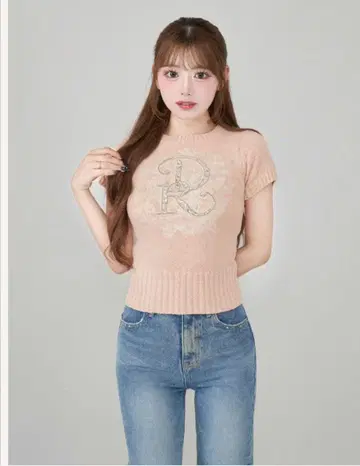 Darich 다리치 DR 비쥬 플라워 니트 탑