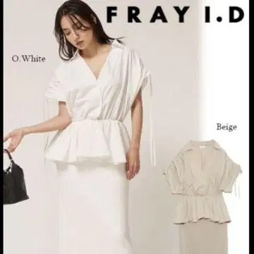 FRAY.ID 카슈쿨 개더 블라우스 니트 콤비 원피스