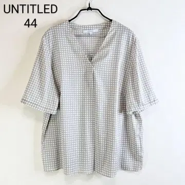 untitled 빅 사이즈 하운드투스 체크 퍼프 슬리브 블라우스
