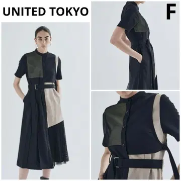 UNITED TOKYO 메쉬 레이어드 셔츠 원피스