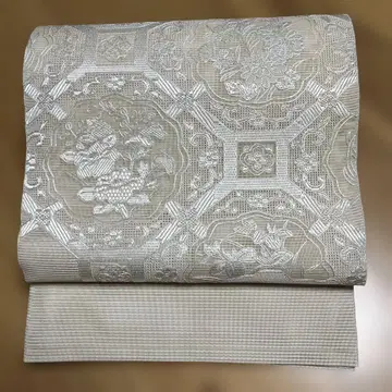 후쿠로 오비, 여름 오비, 명주 자수, 드론 워크, 포인트 패턴