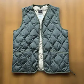 TAION V NECK BUTTON VEST XL 카키