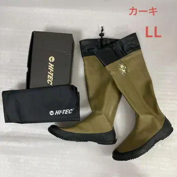 미사용 하이테크 레인부츠 카게로우 남녀 공용 카키 LL