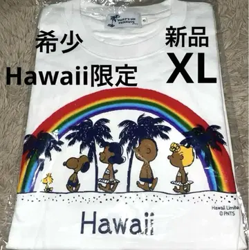 새상품 하와이 한정판 일광화상 스누피 레인보우 티셔츠 XL 모니 호놀룰루