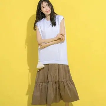 vicky 비키 도킹 롱 원피스 티어드 이소재 M