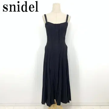 LA6843 스나이델 코튼 절개 디자인 점퍼 스커트 블랙 1