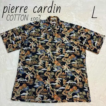 피에르 가르뎅 pierre cardin 알로하 셔츠 L 코튼 100%