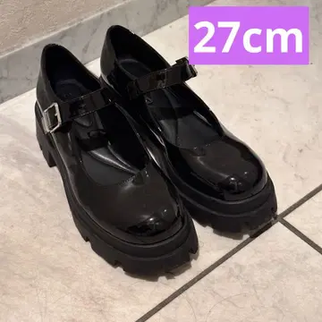 통굽 펌프스 블랙 27cm 새상품급 멜리 젠 트랙 밑창