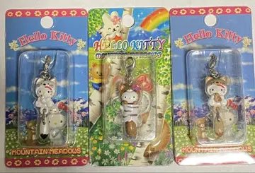 지역 특산품 헬로키티 지퍼 마스코트 3개 세트