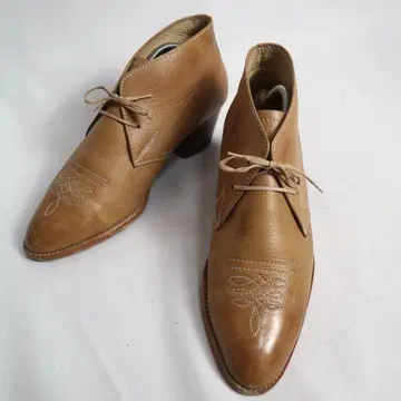 Vintage 80s 90s 남성용 웨스턴 부츠 힐 부츠 브라운