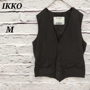 R4701 IKKO [M] 남성용 베스트 코튼 린넨 블랙