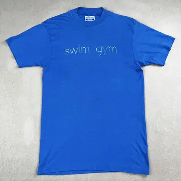 80s Hanes 티셔츠 블루 Swim Gym 빈티지