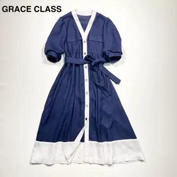 GRACE CLASS 린넨 터치 바이컬러 원피스 최근