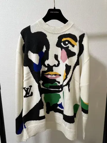 LV 얼굴 그래픽 니트 스웨터
