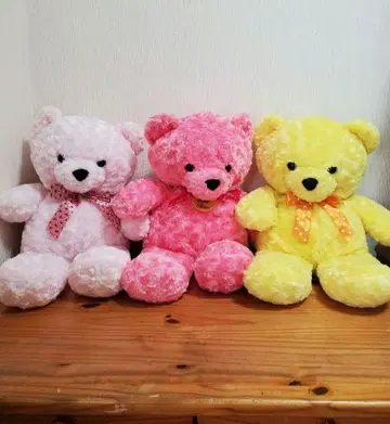 러블리 로즈 베어 컬러풀 곰 봉제 인형 세트 3개 점보 메차데카
