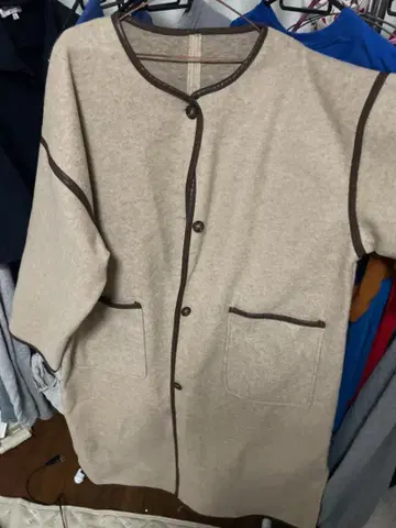 베이지 울풍 캐주얼 코트