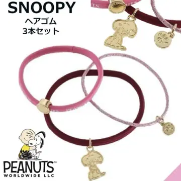 PEANUTS 스누피 & 우드스탁 3P 헤어 포니 헤어 밴드 미개봉