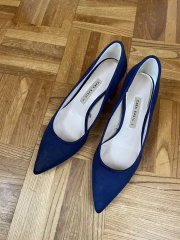 자라 36 네이비 스틸레토 하이힐 펌프스 자라
