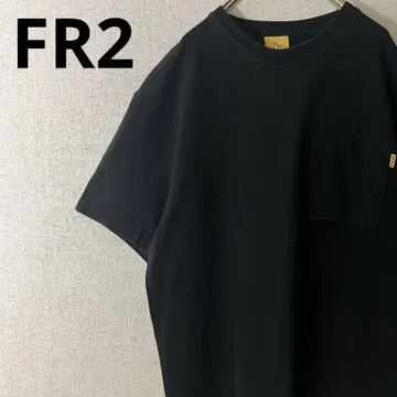 FR2 에프알2 티셔츠 반팔 원포인트 로고 거꾸로 포켓 블랙