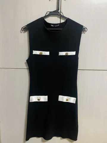 자라 슬리브리스 미니 원피스 블랙
