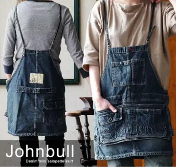 레어 Johnbull 젬블 데님 미니 살로펫 스커트