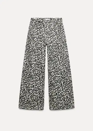 ZARA 자라 레오파드 데님 팬츠 와이드 팬츠 Jaded London풍