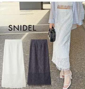 2025 봄/여름 상품! SNIDEL 리프 레이스 타이트 스커트