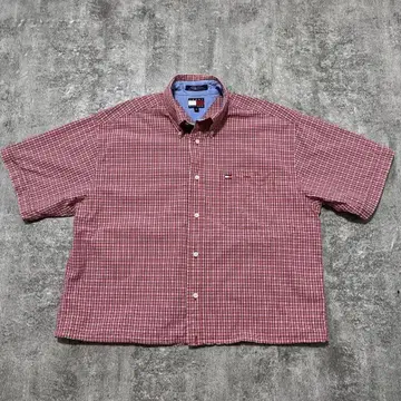 TOMMY 짧은 기장 숏 기장 체크 셔츠 cityboy 구제 의류 박스
