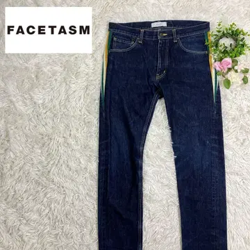 FACETASM 파세타즘 사이드 컬러 리브 데님 팬츠 L 사이즈