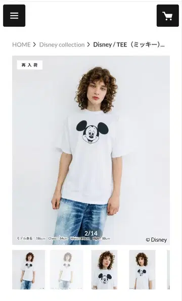 더블 시 재팬 디즈니 100 미키마우스 반팔 티셔츠
