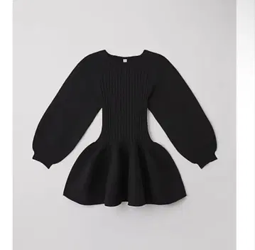 CFCL POTTERY PUFF SLEEVE FLARE 블랙