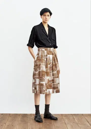 마가렛 호웰 20SS PAINT PRINT COTTON 스커트 III