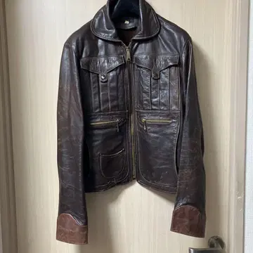 브라운 가죽 자켓 70년대 KoK 빈티지