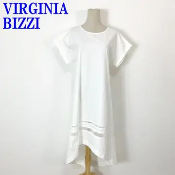 베르지니아비츠 반팔 롱 기장 원피스 화이트 면 100% 42 C3378