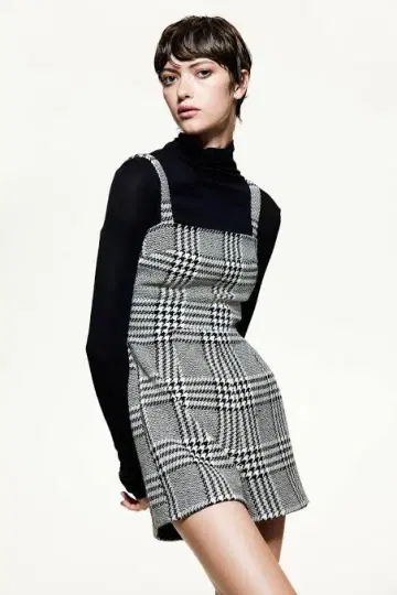 H&M 하운드투스 체크 살로펫 올인원