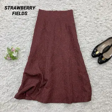 미사용 택 포함 STRAWBERRY FIELDS 레이스업 올 패턴 스커트