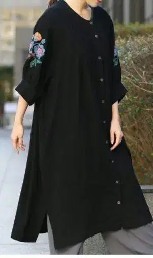 티티카카 TITICACA 워셔블 레이온 린넨 자수 원피스