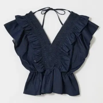 MOUSSY SHIRRING RUFFLE PEPLUM 상의