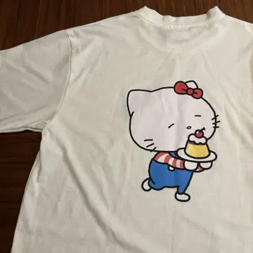 헬로키티 니시무라 유우지 콜라보 반팔 티셔츠 화이트 심플 M 레어