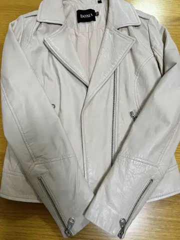 새상품급! DOMA 핑크 가죽 라이더 자켓 XS